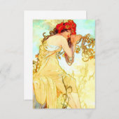 Invitation Alphonse Mucha Art Nouveau Été (Devant / Derrière)