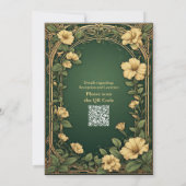 Invitation Alphonse Mucha Floral Opulence Gold Frame Wedding (Dos)