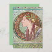 Invitation Alphonse Mucha Goddess Art (Devant / Derrière)