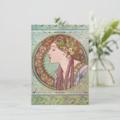 Invitation Alphonse Mucha Goddess Art (Debout devant)