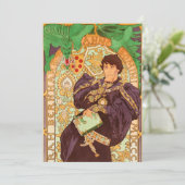 Invitation Alphonse Mucha Prince et Dragon (Debout devant)
