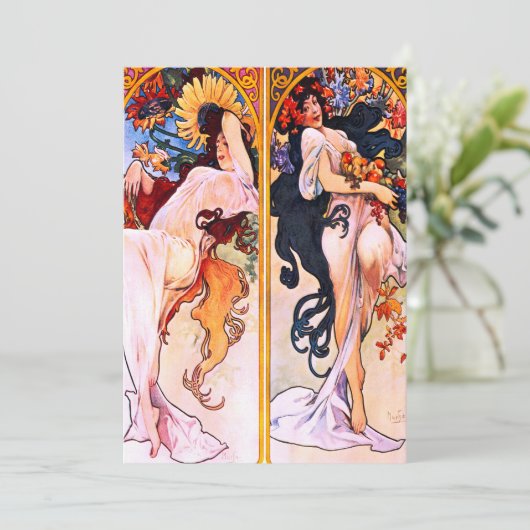 Invitation Alphonse Mucha - Quatre Saisons (Debout devant)