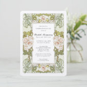 Invitation Alphonse Mucha Roses Célébration de la vie (Debout devant)