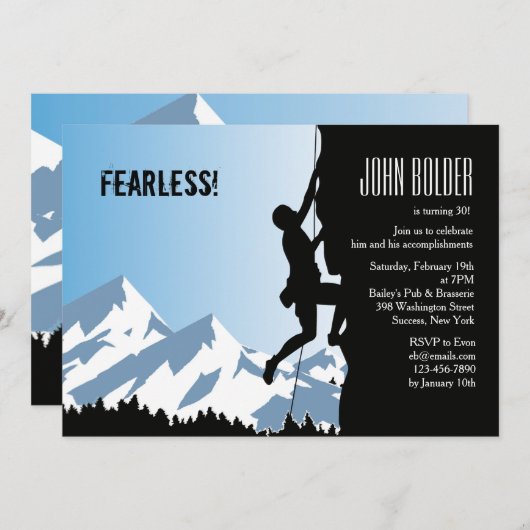 Invitation alpine de grimpeur (Devant / Derrière)