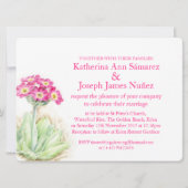 Invitation Alpine primrose d'aquarelle rose (Dos)