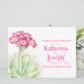 Invitation Alpine primrose d'aquarelle rose (Debout devant)