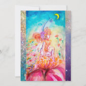 Invitation ALTHEA, monogramme bleu rose jaune vert étincelant (Devant)