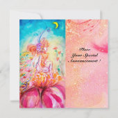 Invitation ALTHEA, monogramme rose bleu jaune vert scintillan (Dos)