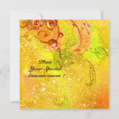 Invitation ALTHÉE/Fleur Fée, Monogramme d'étincelles jaune or (Dos)