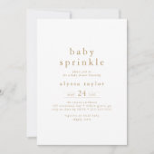 Invitation ALYSSA Blanc Or Moderne Boho Simple Baby Sprinking (Devant)