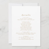 Invitation ALYSSA Blanc Or Moderne Boho Simple Baby Sprinking (Dos)