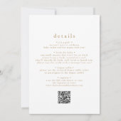 Invitation ALYSSA Rustic Gold Boho QR Baby shower simple (Dos)