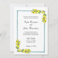 Amalfi aquarelle Citrons mariage vintage