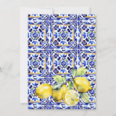 Invitation Amalfi bleu italien tuiles citrons nuptiale douche (Dos)
