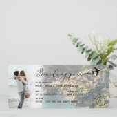 Invitation AMALFI Boarding Pass Destination Wedding Code QR (Debout devant)