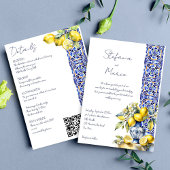 Invitation Amalfi citrons italiens de tuiles bleues tout en u