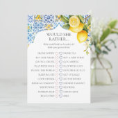 Invitation Amalfi Coast Bridal Shower Would She Rather Game (Debout devant)