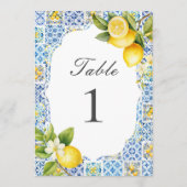 Invitation Amalfi Coast Italian Lemon Table Numbers (Dos)
