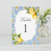Invitation Amalfi Coast Italian Lemon Table Numbers (Debout devant)