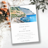 Invitation Amalfi Coast Italie Aquarelle Mariage Paysage
