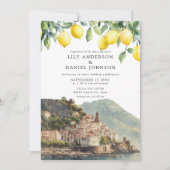 Invitation Amalfi Coast Lemons Italian QR Code Wedding (Devant)