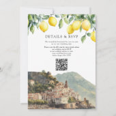 Invitation Amalfi Coast Lemons Italian QR Code Wedding (Dos)
