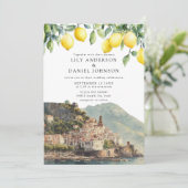 Invitation Amalfi Coast Lemons Italy Photo Wedding (Debout devant)