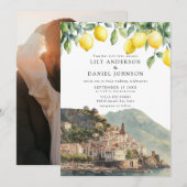 Invitation Amalfi Coast Lemons Italy Photo Wedding (Devant / Derrière)