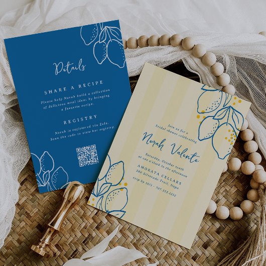 Invitation Amalfi Lemon All-in-One Handwritten Bridal Shower