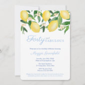 Invitation Amalfi Lemons Milestone Femme 40e anniversaire fêt (Devant)