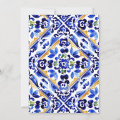 Invitation Amalfi Vase bleu citrons baby shower (Dos)