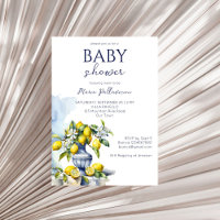 Amalfi Vase bleu citrons baby shower