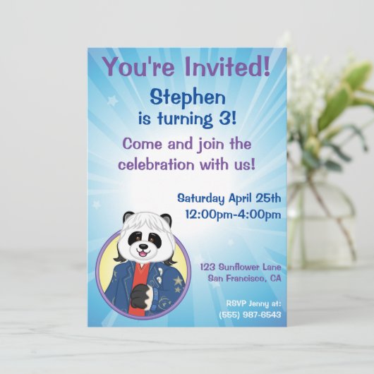 Invitation Amanda Panda (Debout devant)