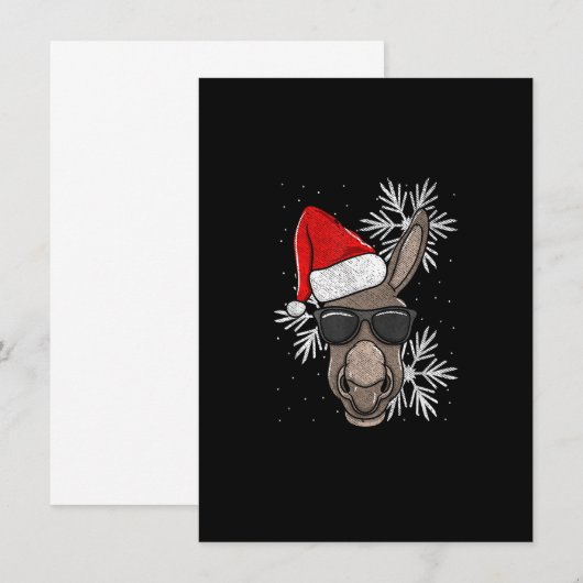 Invitation Amant âne de Noël (Devant / Derrière)