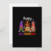 Invitation Amant Gnomes Halloween Noël Joyeux Hallo (Devant / Derrière)