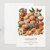 Invitation Amaretti – Vintage Italian Dessert (Devant / Derrière)