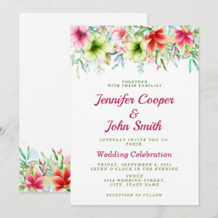 Invitation Amaryllis Amaryllis Floral Printemps Mariage