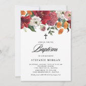 Invitation Amaryllis botanique et baptême de chrysanthème (Devant)