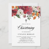 Invitation Amaryllis botanique et mamans Christening floral (Devant)