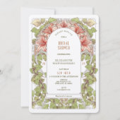 Invitation Amaryllis Douche Art Nouveau pour la future mariée (Devant)