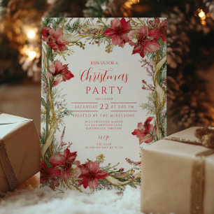 Invitation Amaryllis rouge de Noël
