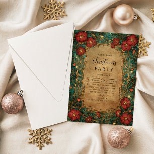Invitation Amaryllis victorienne Noël houx
