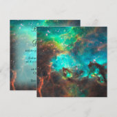 Invitation Amas Stellaire Aqua Vert (Devant / Derrière)