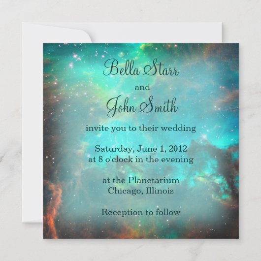 Invitation Amas Stellaire Aqua Vert (Dos)