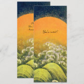 Invitation AMATERASU, DÉESSE DU SOLEIL, jaune vert noir (Devant / Derrière)