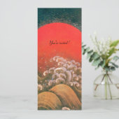 Invitation AMATERASU, DÉESSE DU SOLEIL, rouge noir marron (Debout devant)