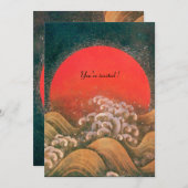 Invitation AMATERASU, DÉESSE DU SOLEIL, rouge noir marron (Devant / Derrière)