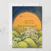 Invitation AMATERASU, DÉESSE DU SOLEIL RSVP, jaune vert noir (Dos)