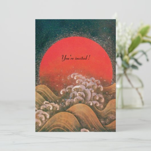 Invitation AMATÉRASU, GODDESS SOLEIL, glace jaune rouge rouge (Debout devant)