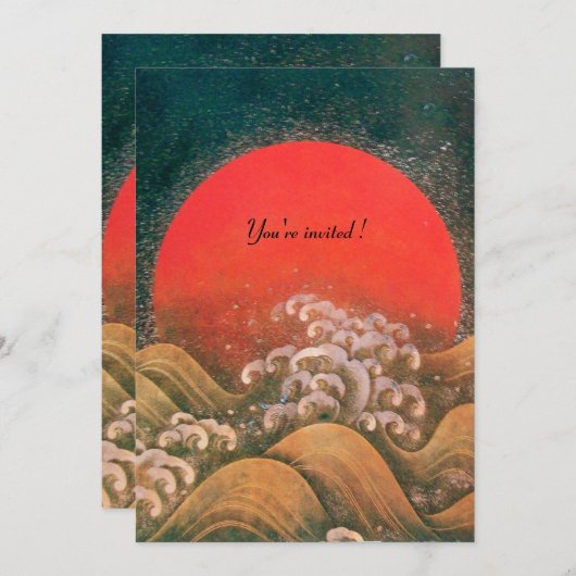 Invitation AMATÉRASU, GODDESS SOLEIL, noir rouge (Devant / Derrière)